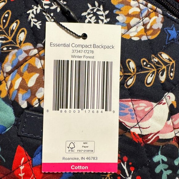 VERA BRADLEY NWT Essential Compact Backpack in Winter Forest - Picture 5 of 12